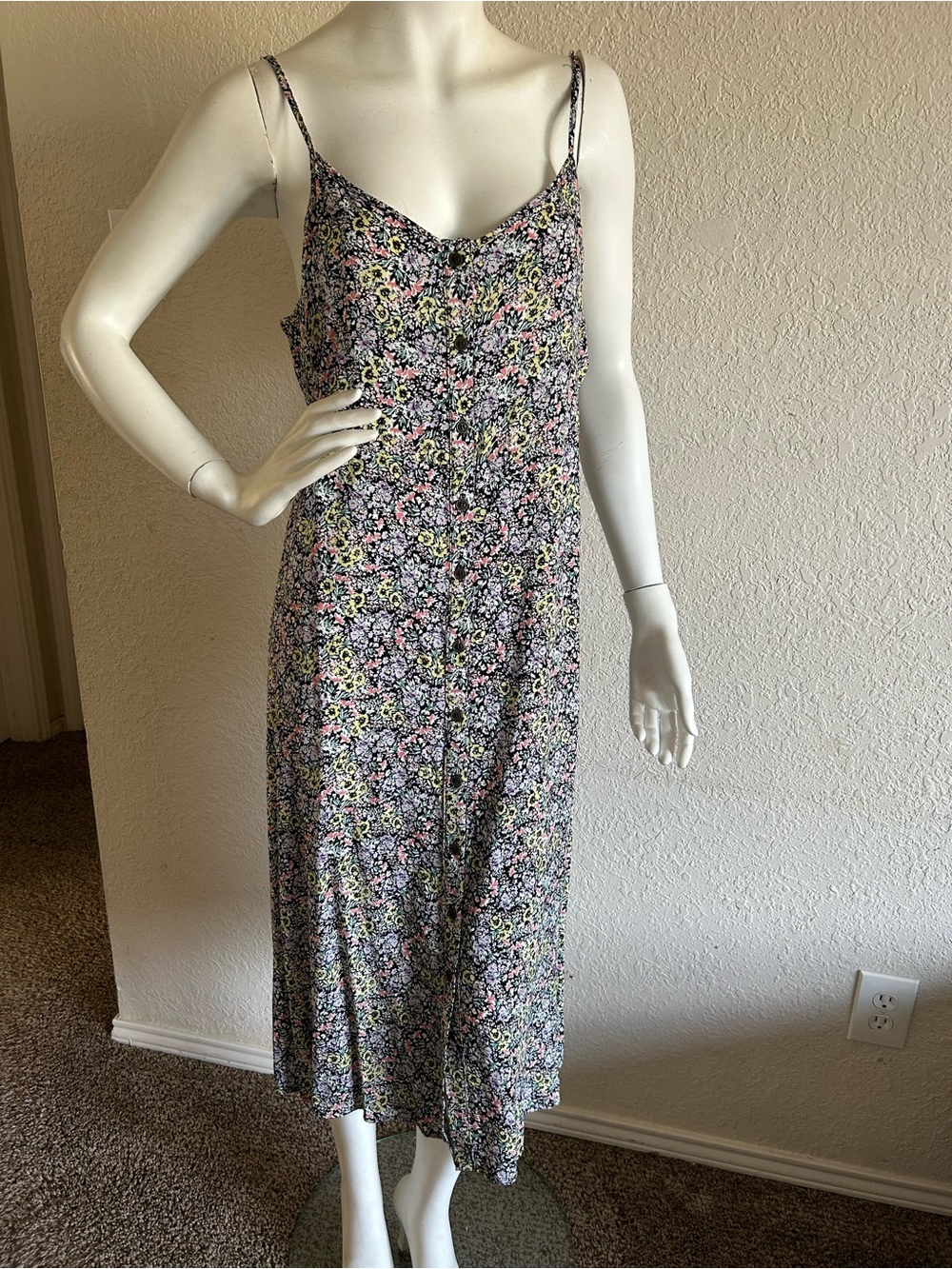 Floral Slip Midi Dress in Multi size L